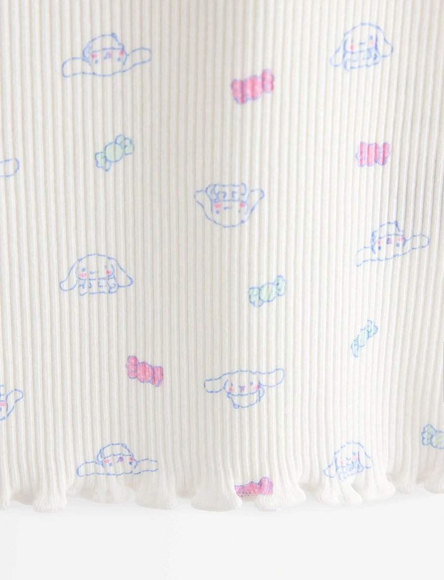 Lindex - Top rib cinnamoroll - kortärmade t-shirts - light dusty white - 5