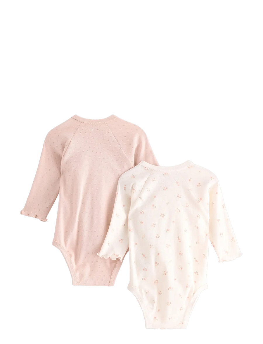 Lindex - 2-pack wrap bodysuits in pointelle - einkaufen nach alter von - light pink - 1