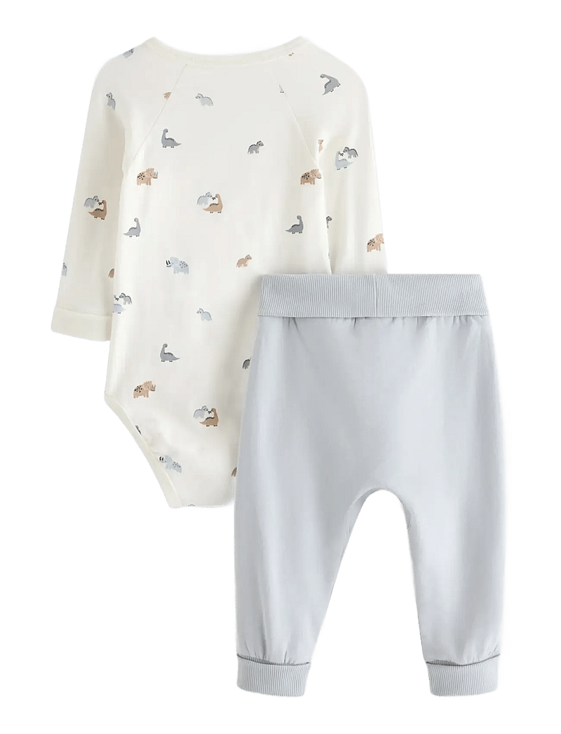 Lindex - Set 2 pcs wrap body trousers - sets mit body - light dusty blue - 1