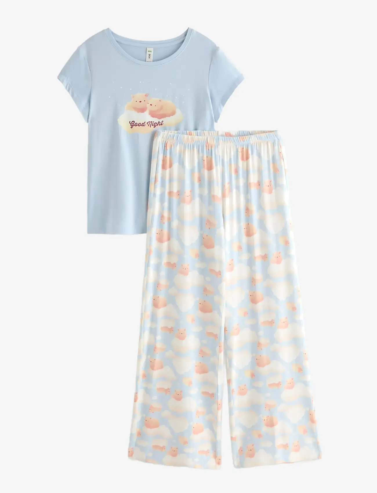 Lindex - Pyjama set capybara print - pyjama-sets - light blue - 1