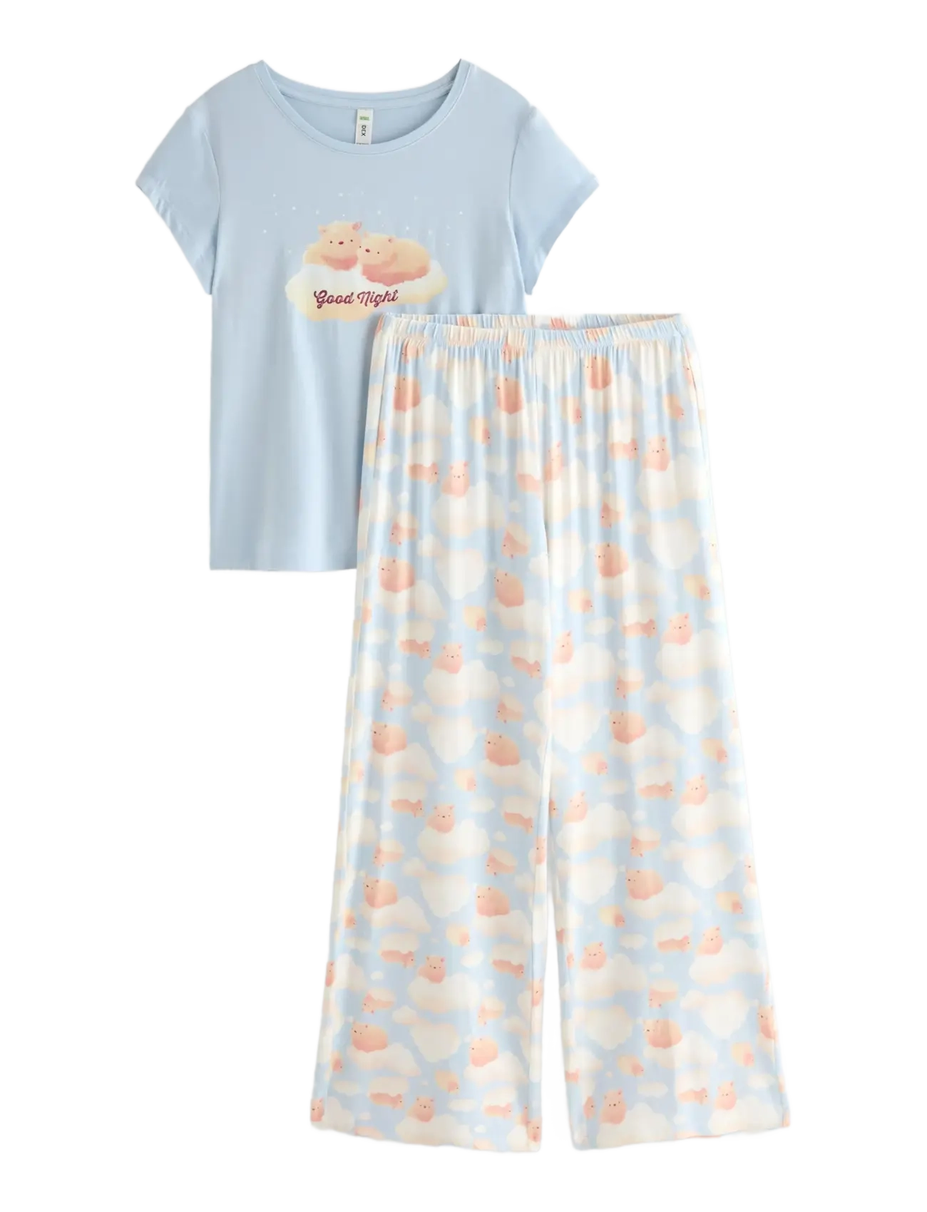 Lindex - Pyjama set capybara print - light blue - 1