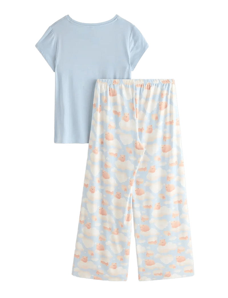 Lindex - Pyjama set capybara print - pyjama-sets - light blue - 2