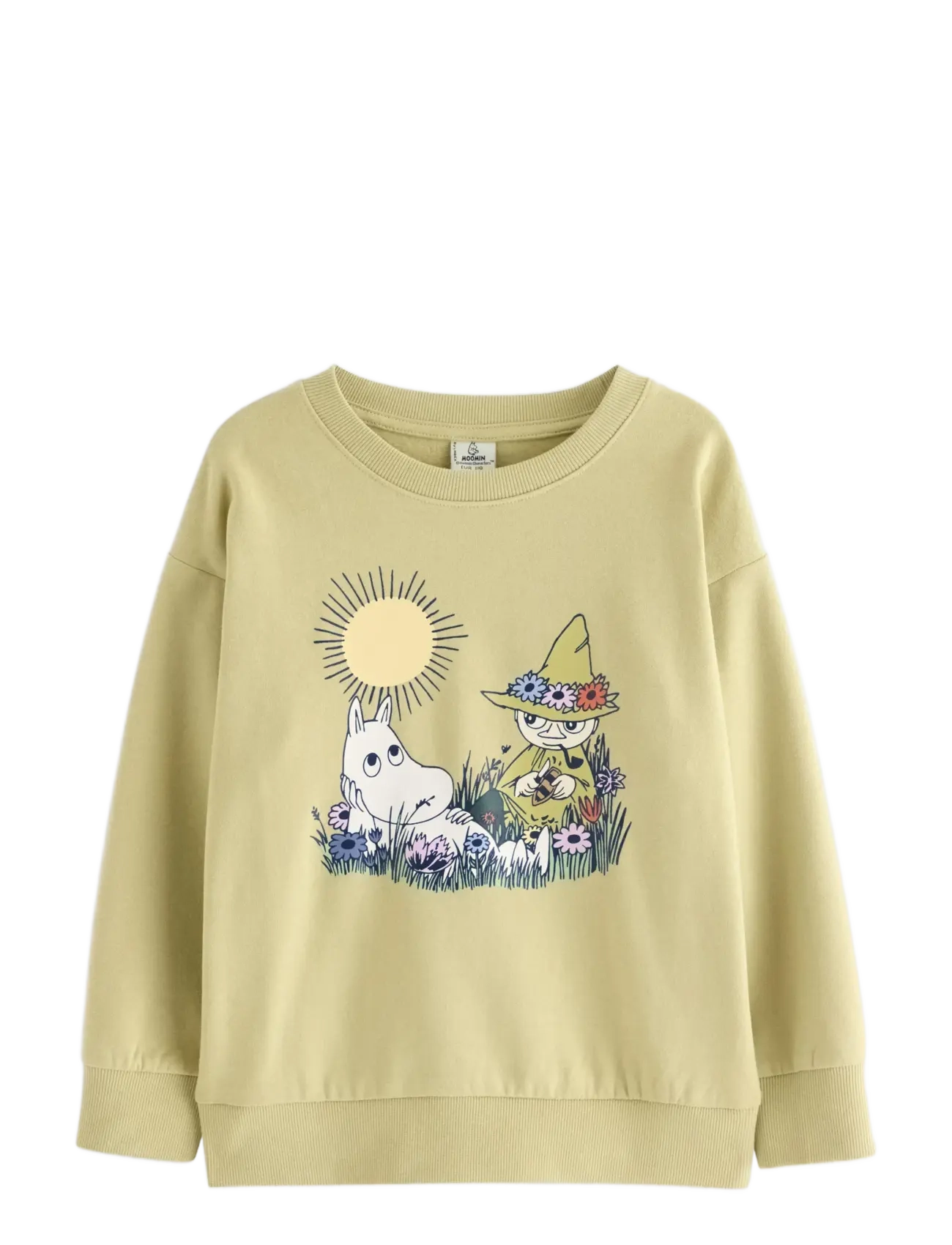 Lindex Moomin sweatshirt with brushed inside - Sweatshirts - LIGHT DUSTY GREEN / green