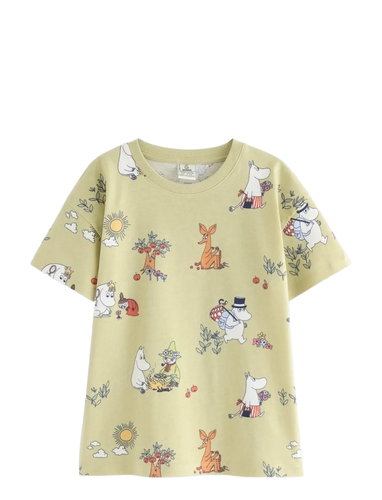 Lindex Top SS Moomin - Kleidung - LIGHT DUSTY GREEN / green