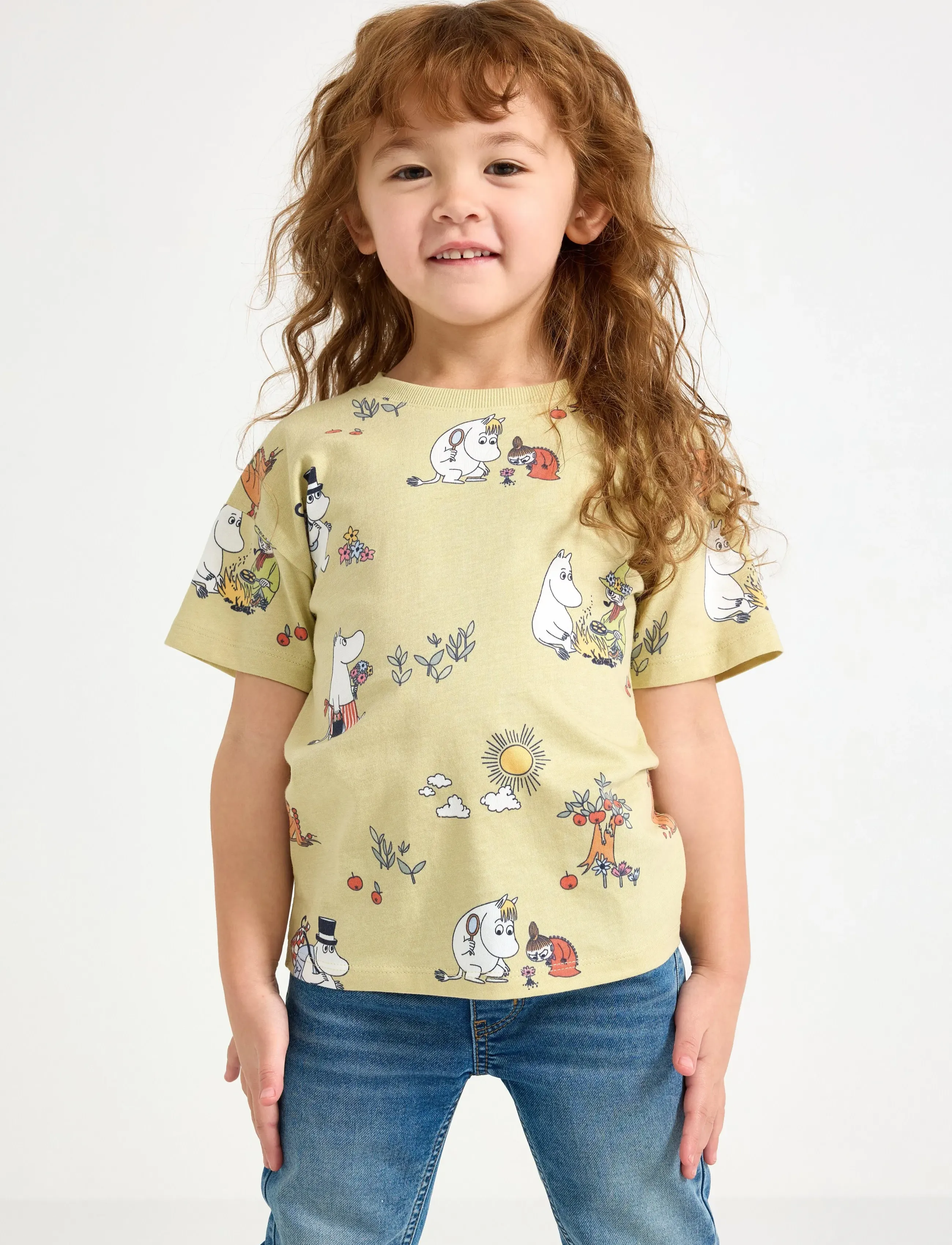 Lindex Moomin t-shirt - Lyhythihaiset t-paidat - LIGHT DUSTY GREEN / green