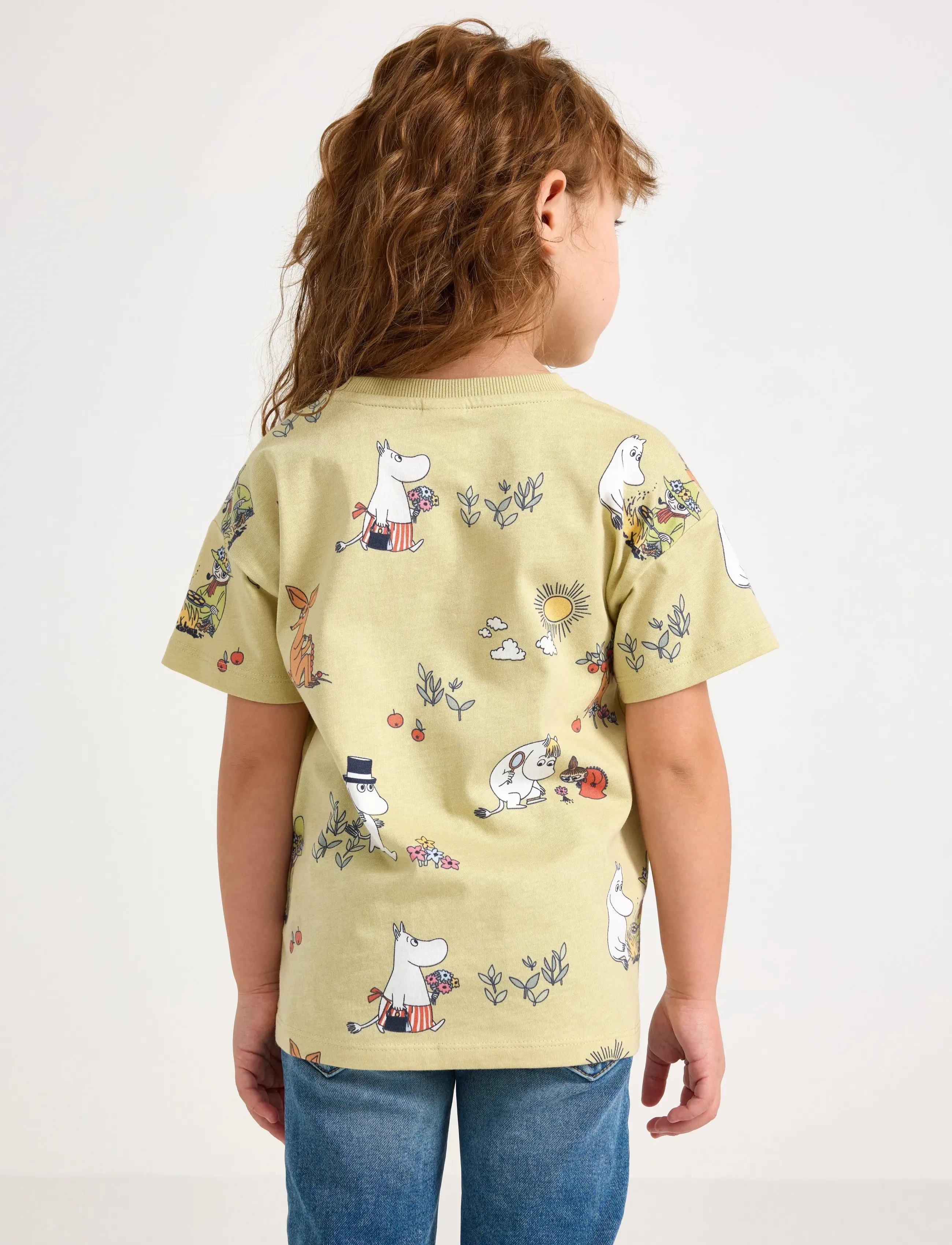 Lindex - Top SS Moomin - light dusty green - 3