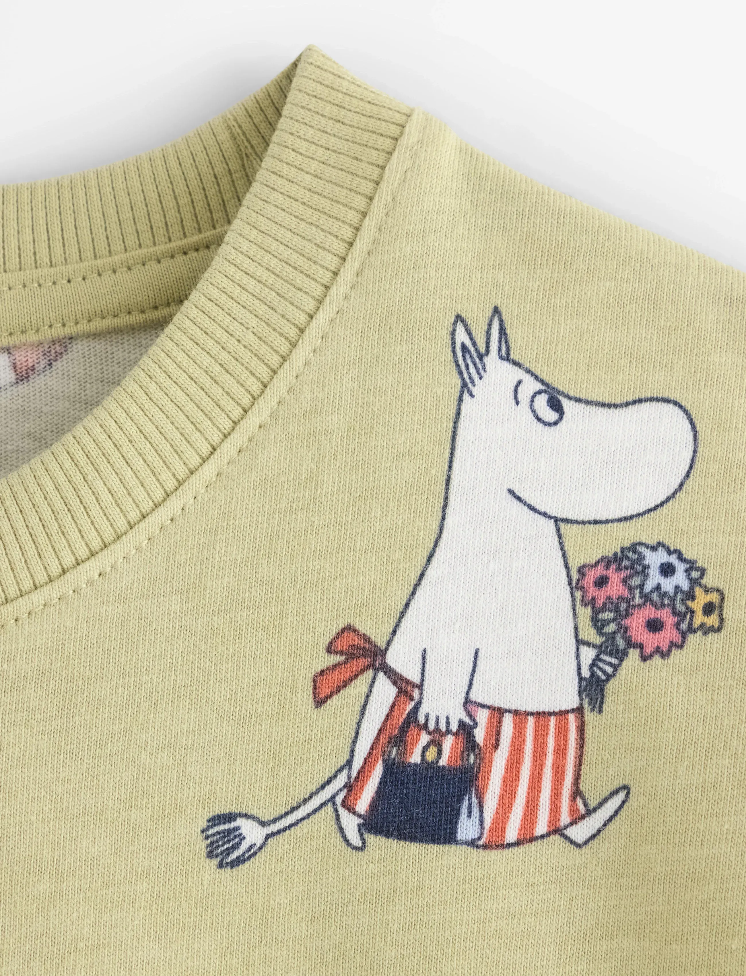 Lindex - Top SS Moomin - light dusty green - 5