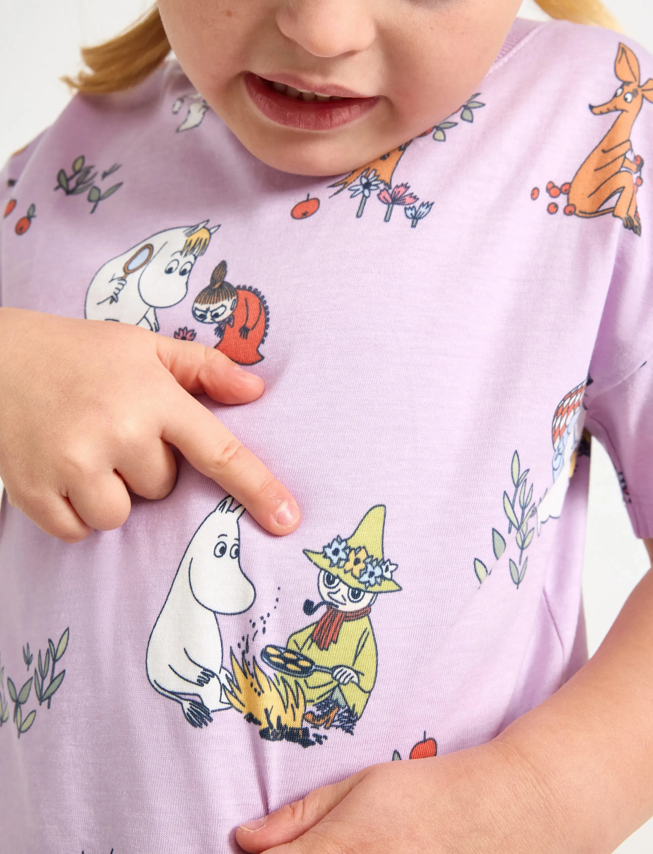 Lindex - Top SS Moomin - light lilac - 4