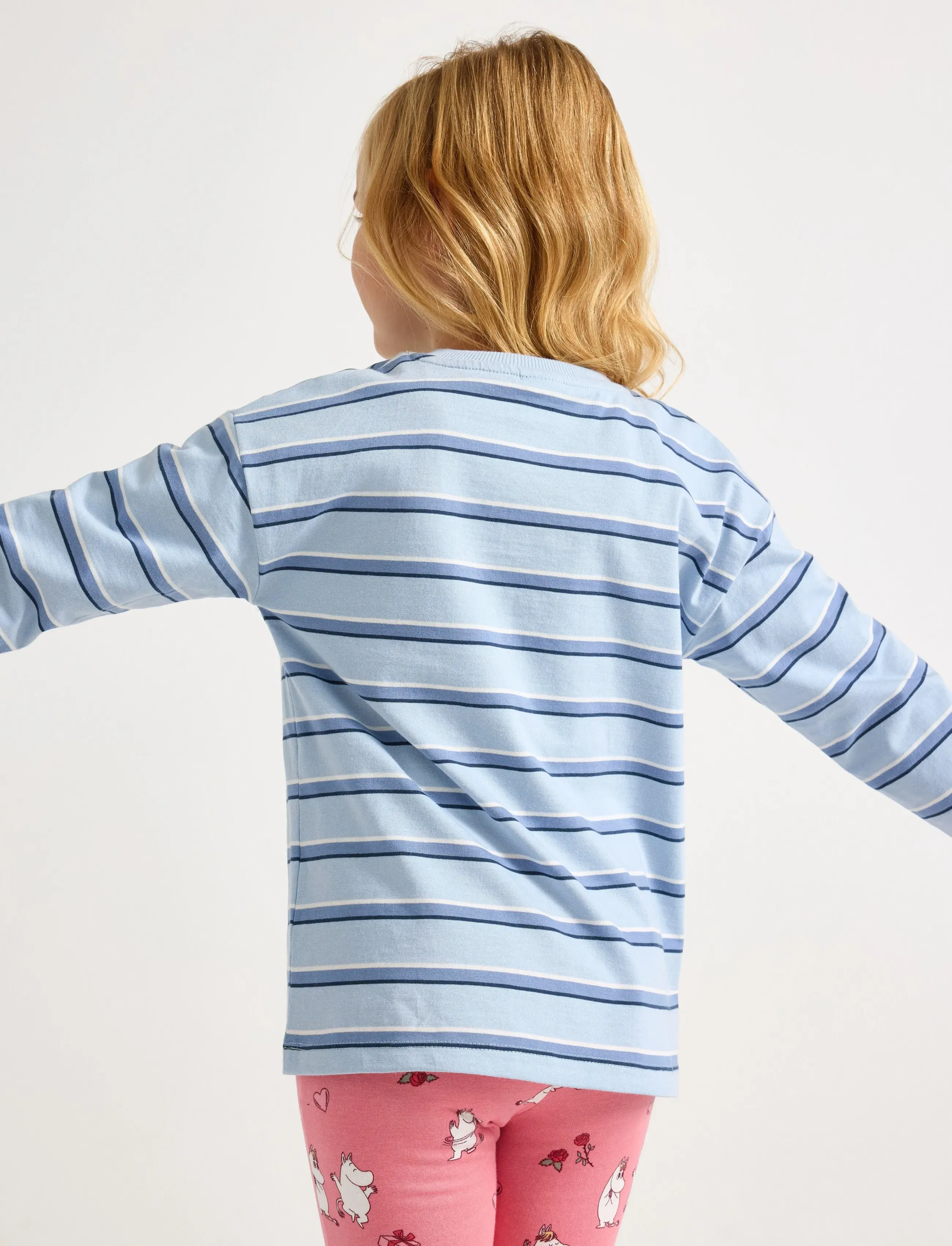 Lindex - Top LS Moomin Stripe - light blue - 3