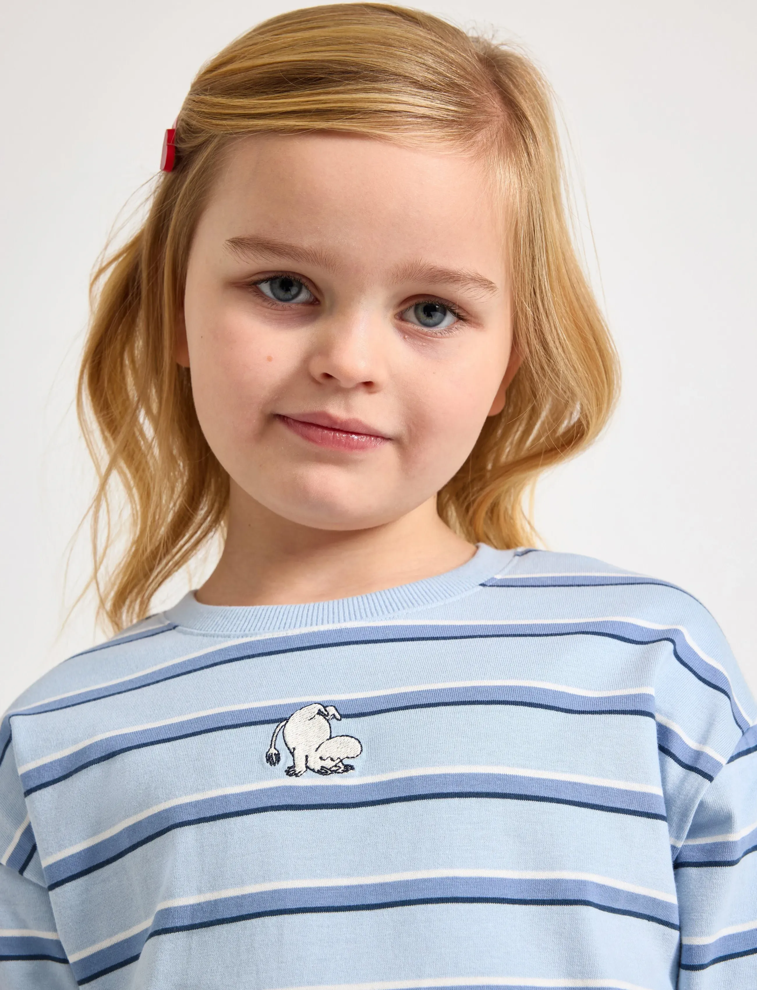 Lindex - Top LS Moomin Stripe - light blue - 4