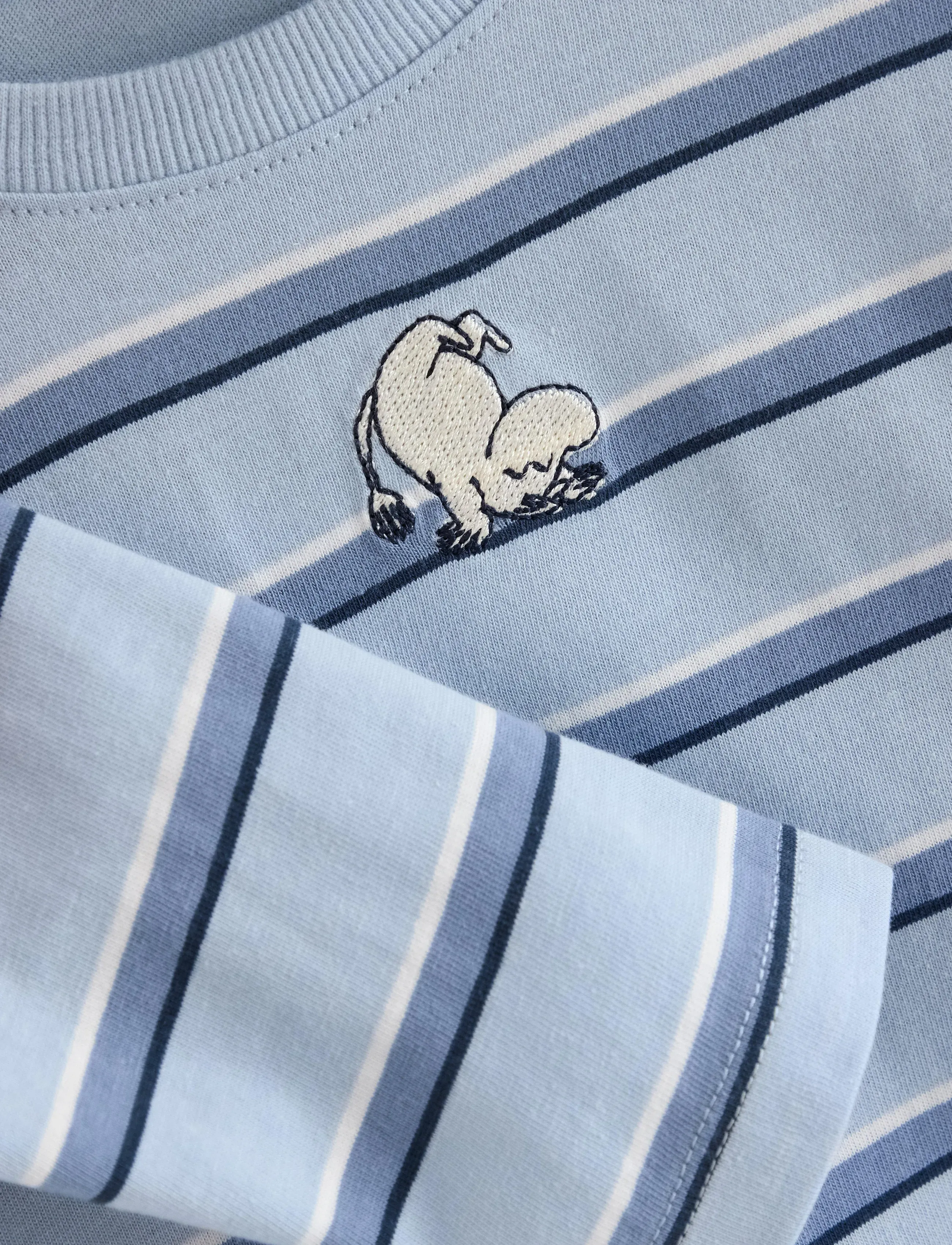 Lindex - Top LS Moomin Stripe - light blue - 5