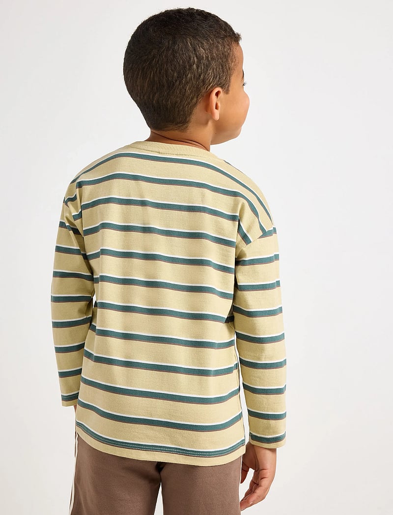 Lindex - Top LS Moomin Stripe - långärmade t-shirts - light dusty green - 3