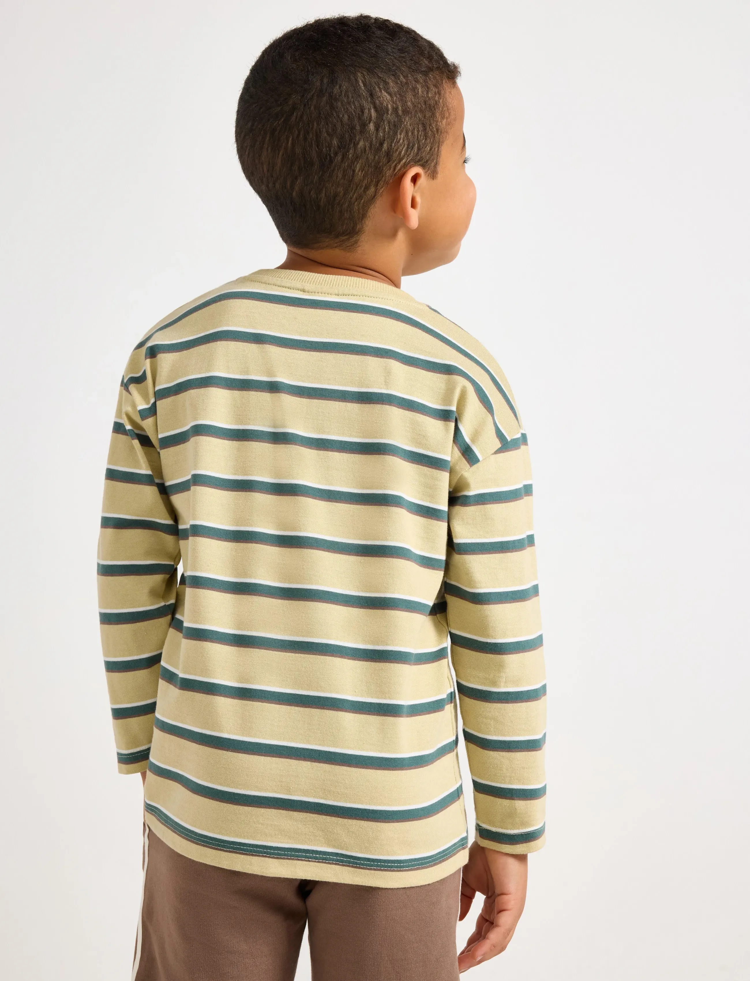 Lindex - Top LS Moomin Stripe - light dusty green - 3