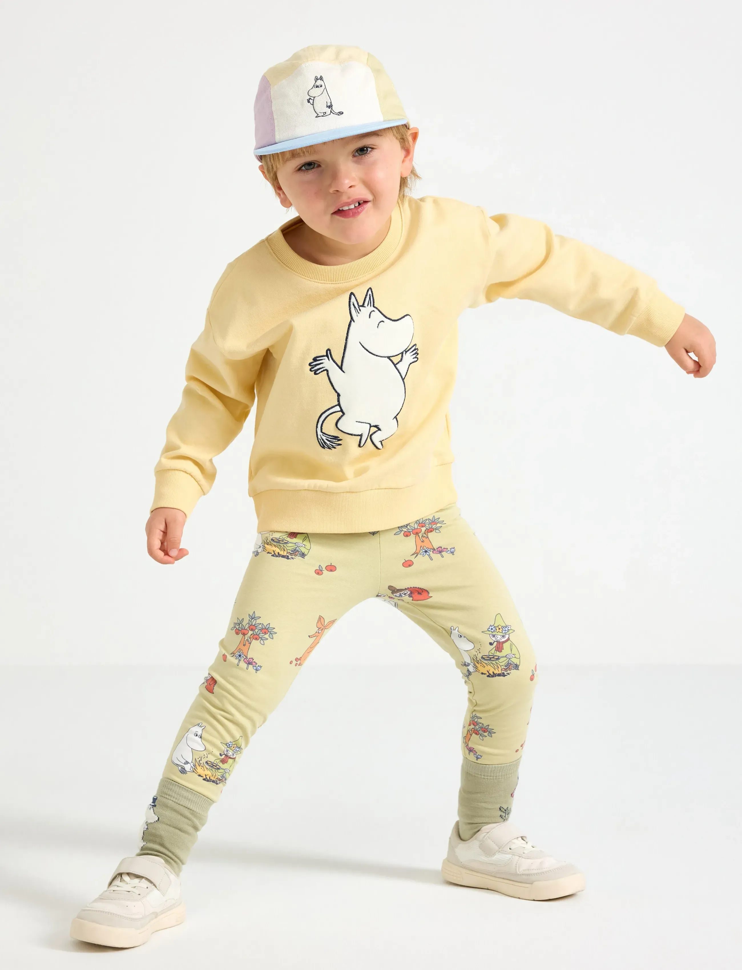 Lindex Leggings Moomin - Leggings - LIGHT DUSTY GREEN / green