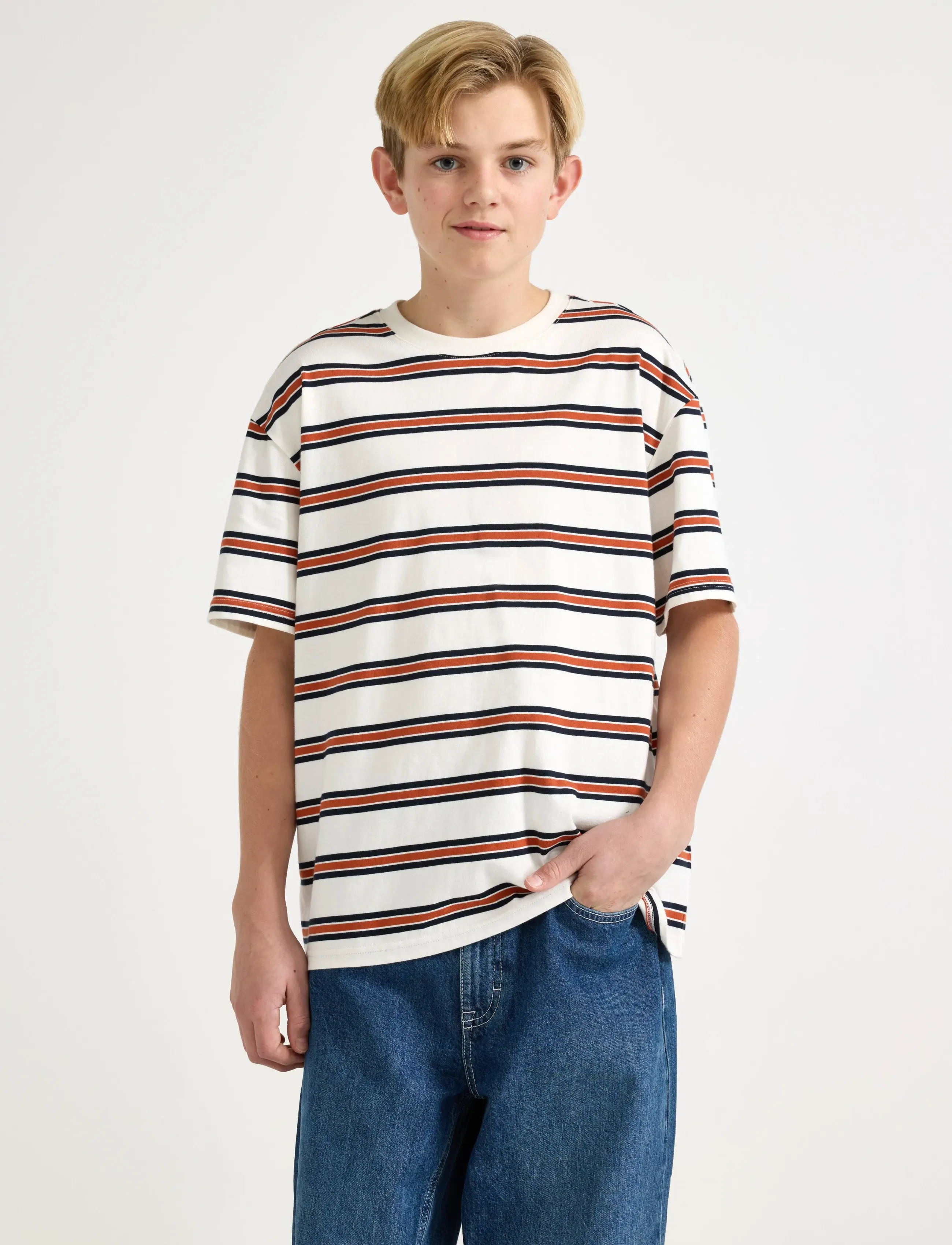Lindex T-Skjorte, 146/152, T-shirts, Creme - Short-sleeved, Kinder