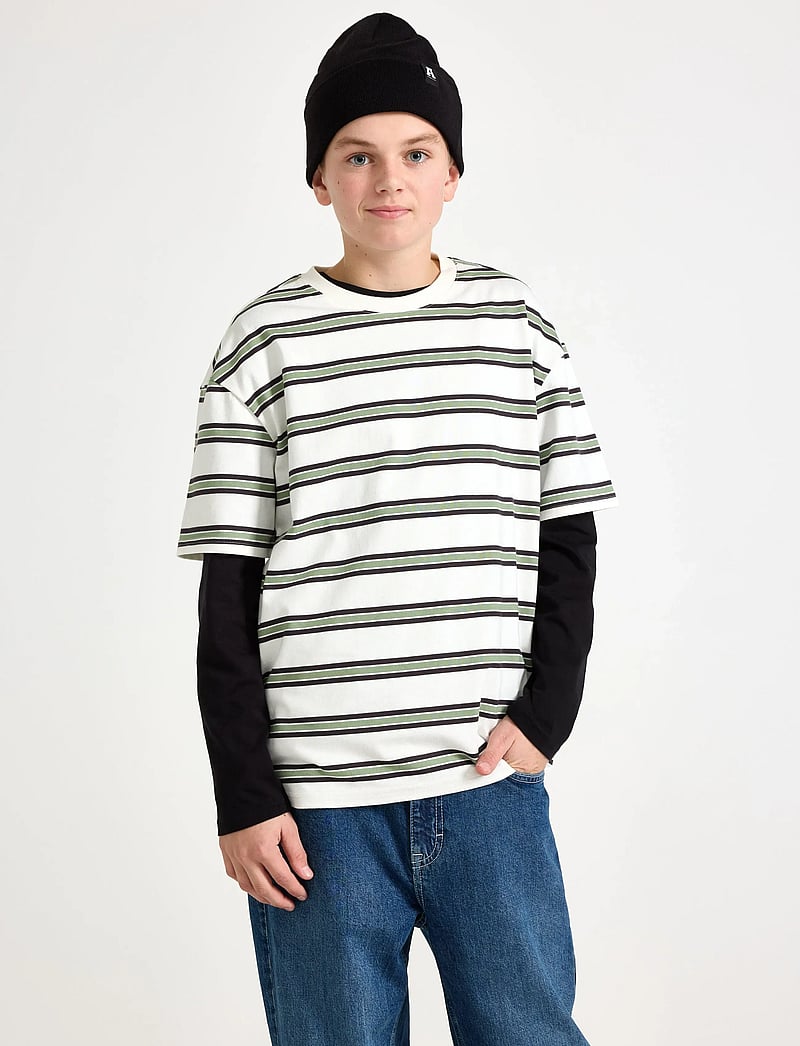 Lindex - T shirt skate stripe - kurzärmelige - offblack - 0