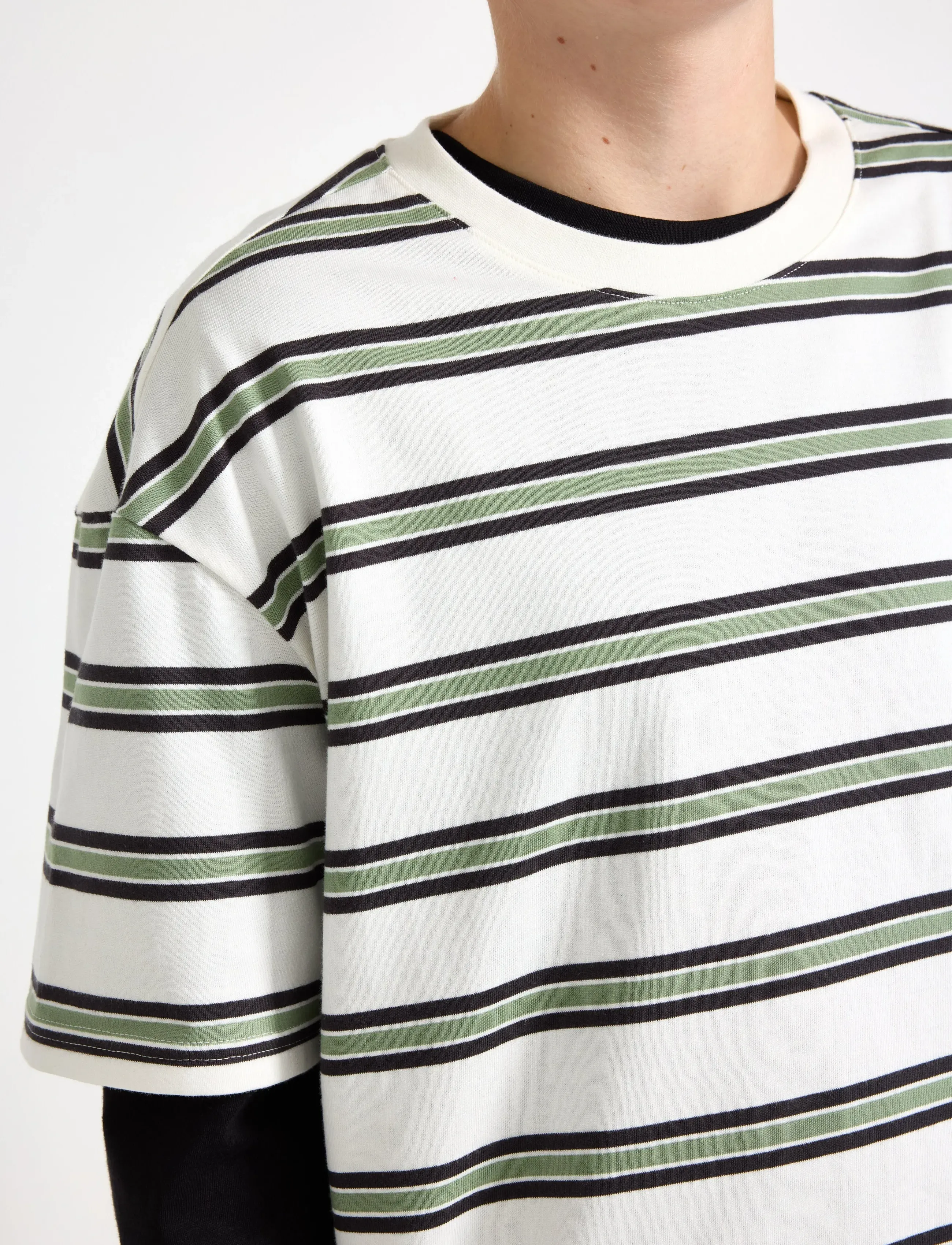 Lindex - T shirt skate stripe - kortärmade t-shirts - offblack - 4