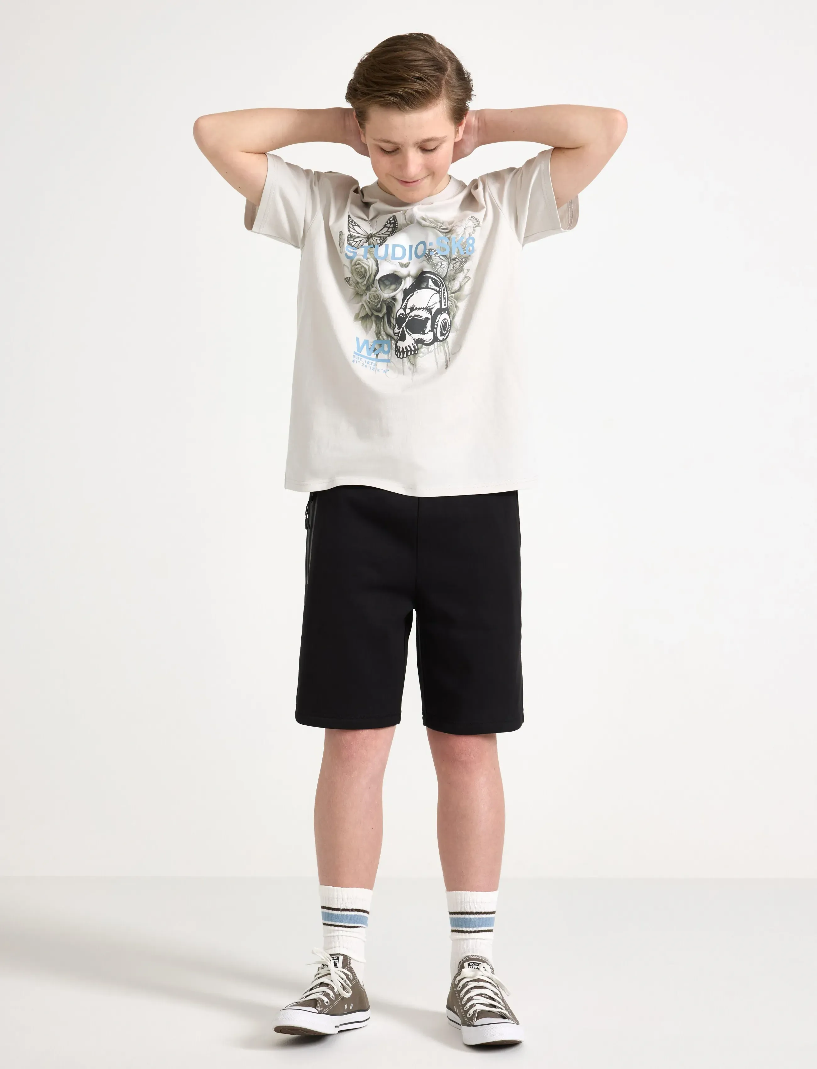Lindex Shorts With Brushed Inside, 128, Shorts, Schwarz - Sweat Kinder