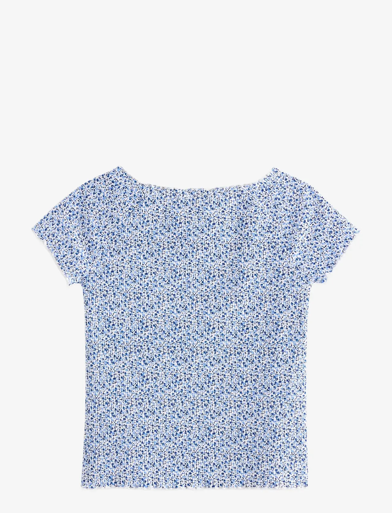 Lindex - Ribbed top - kortärmade t-shirts - light blue - 2