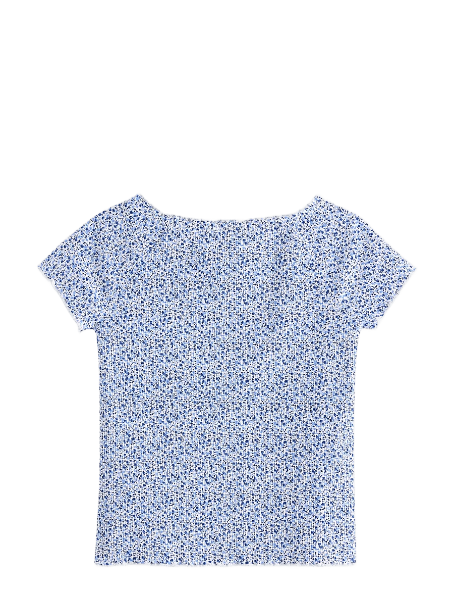 Lindex - Ribbed top - kortærmede t-shirts - light blue - 2
