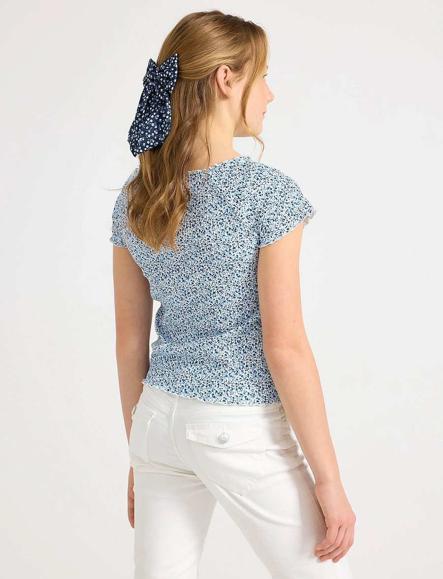 Lindex - Ribbed top - kortærmede t-shirts - light blue - 3