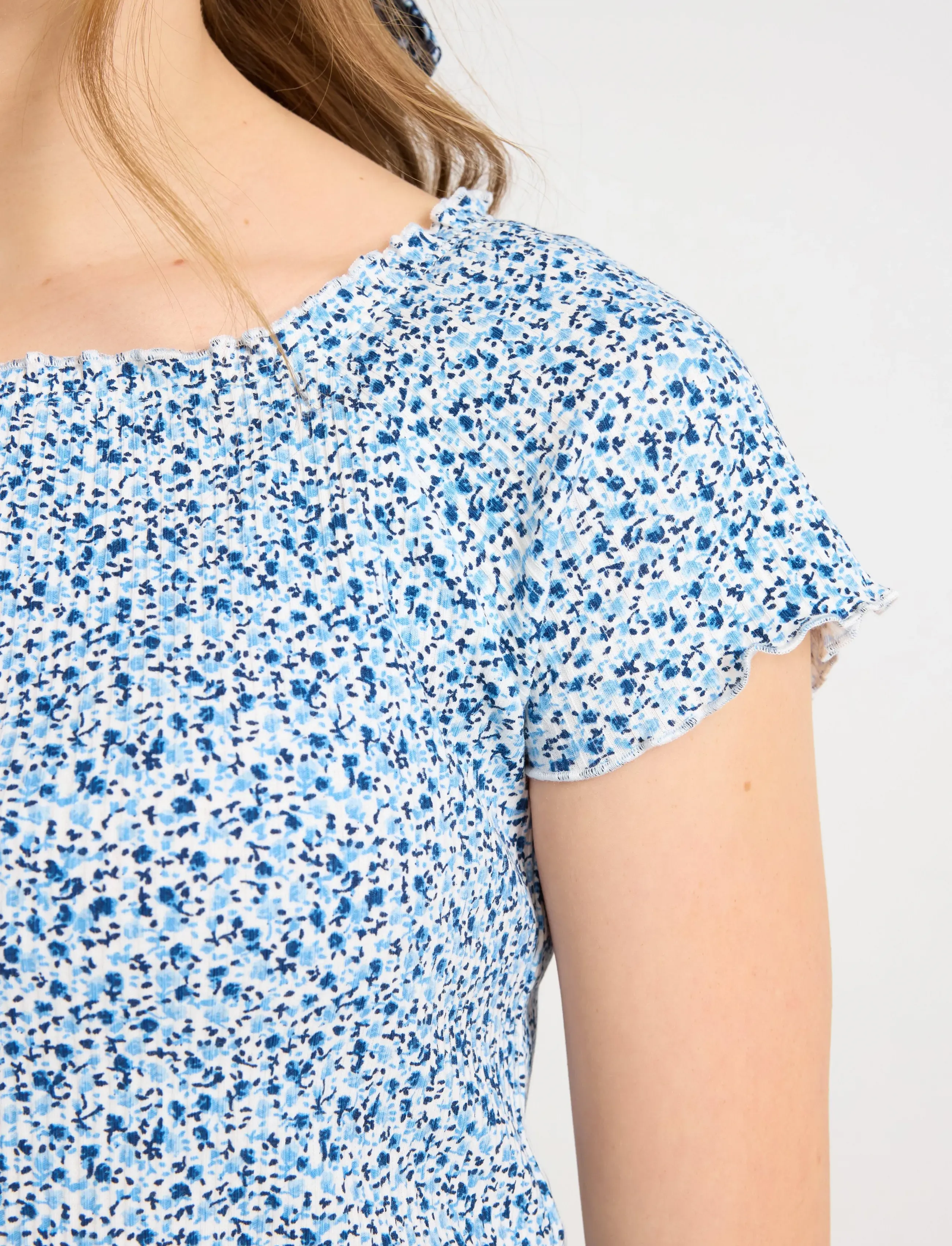 Lindex - Ribbed top - kortærmede t-shirts - light blue - 4
