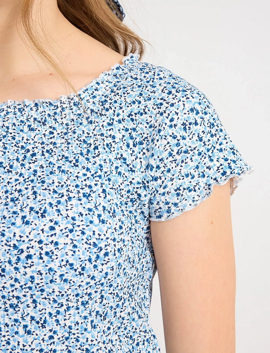 Lindex - Ribbed top - kortærmede t-shirts - light blue - 4