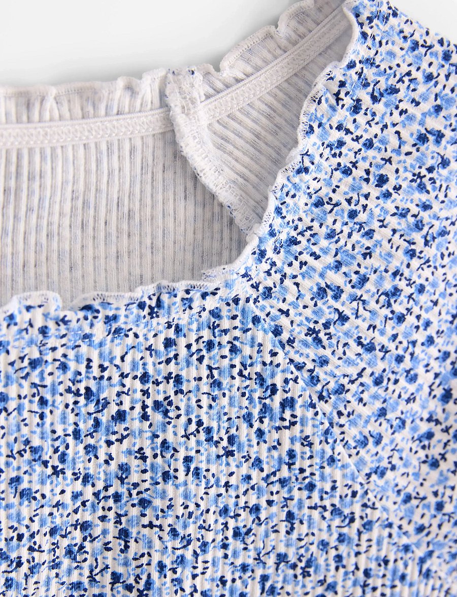 Lindex - Ribbed top - kortærmede t-shirts - light blue - 5