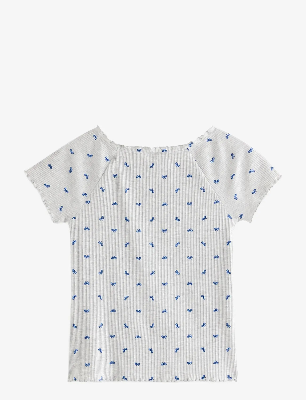 Lindex - Ribbed top - kurzärmelige - light grey melange - 2