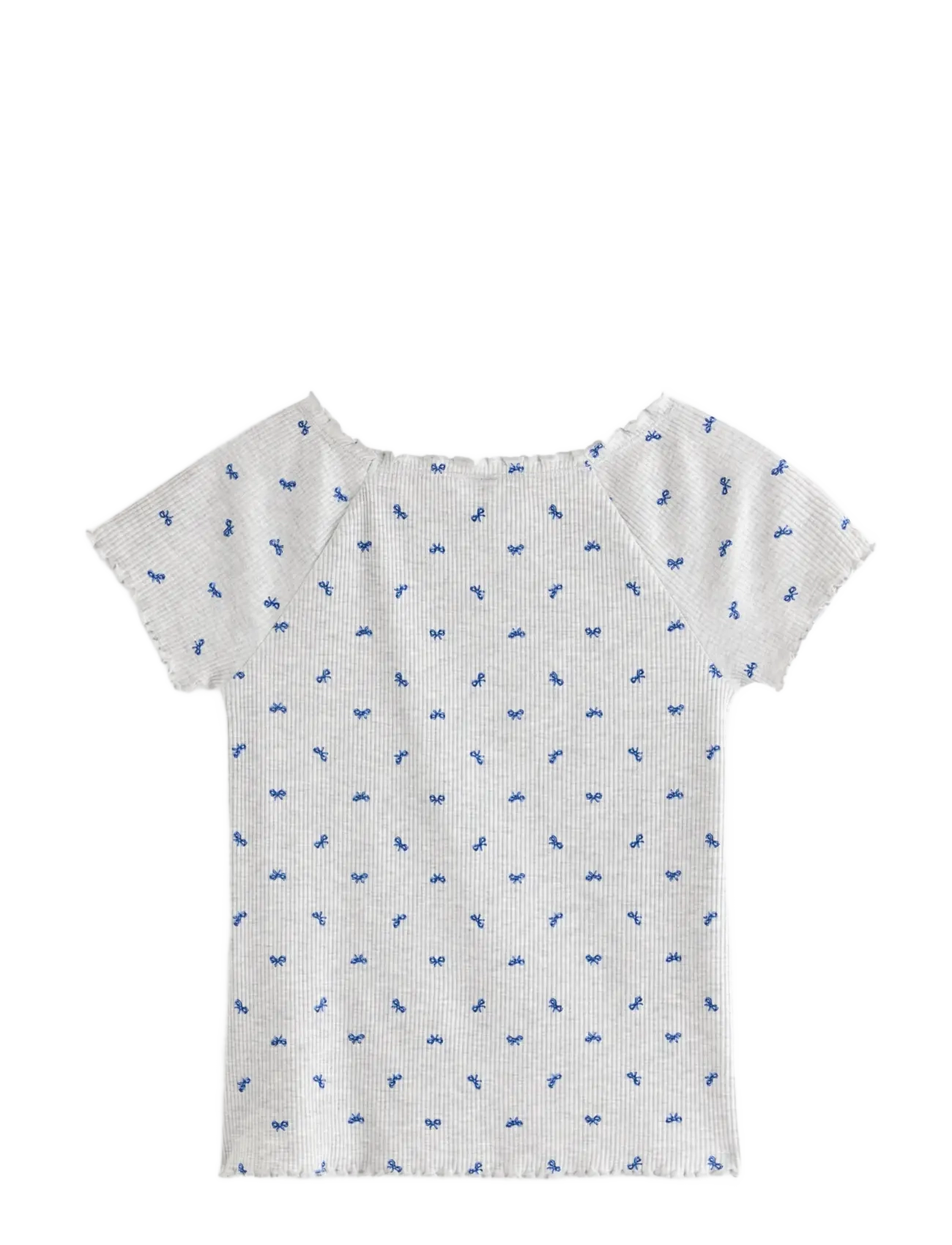Lindex - Ribbed top - kortærmede t-shirts - light grey melange - 2