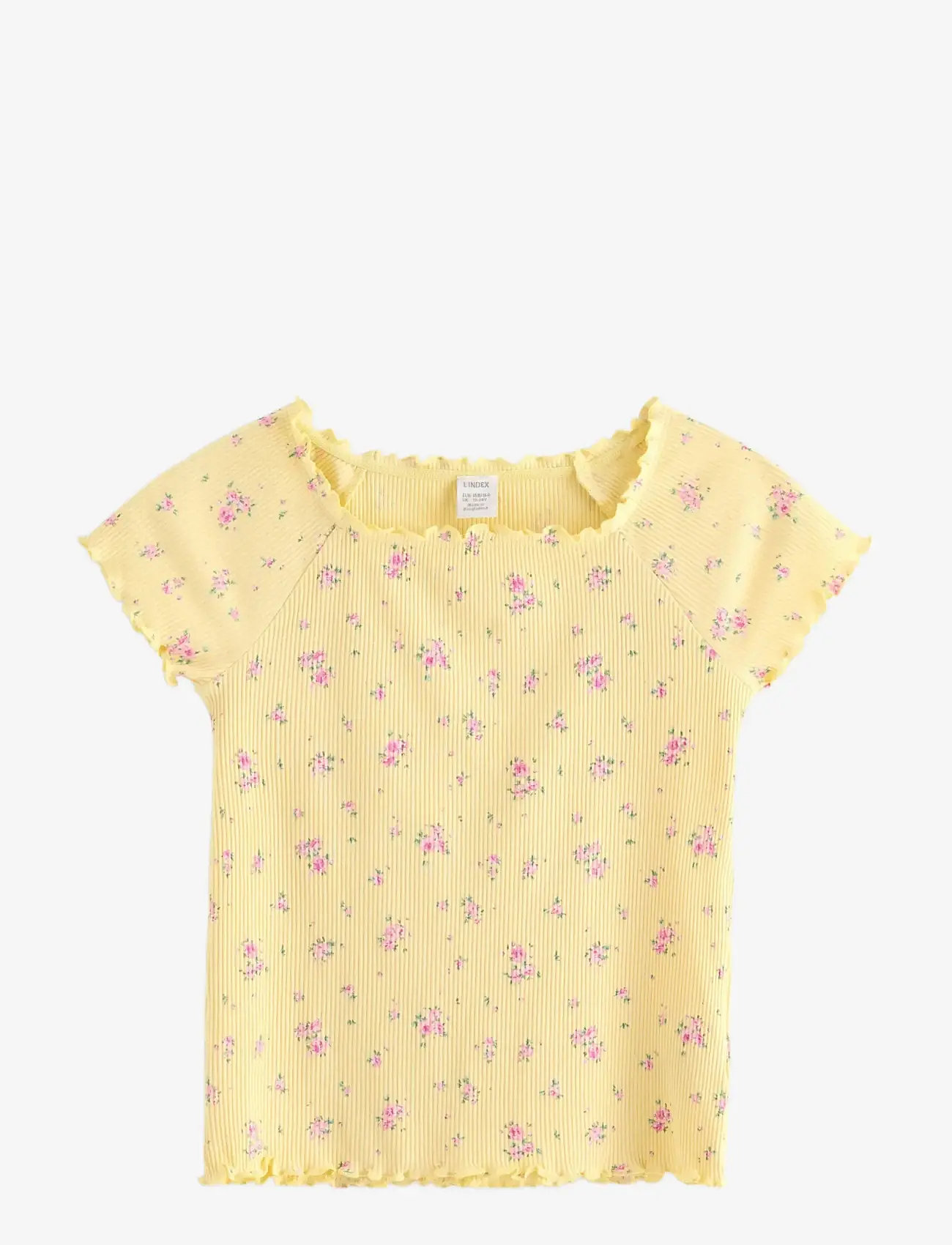 Lindex - Ribbed top - short-sleeved t-shirts - light yellow - 1