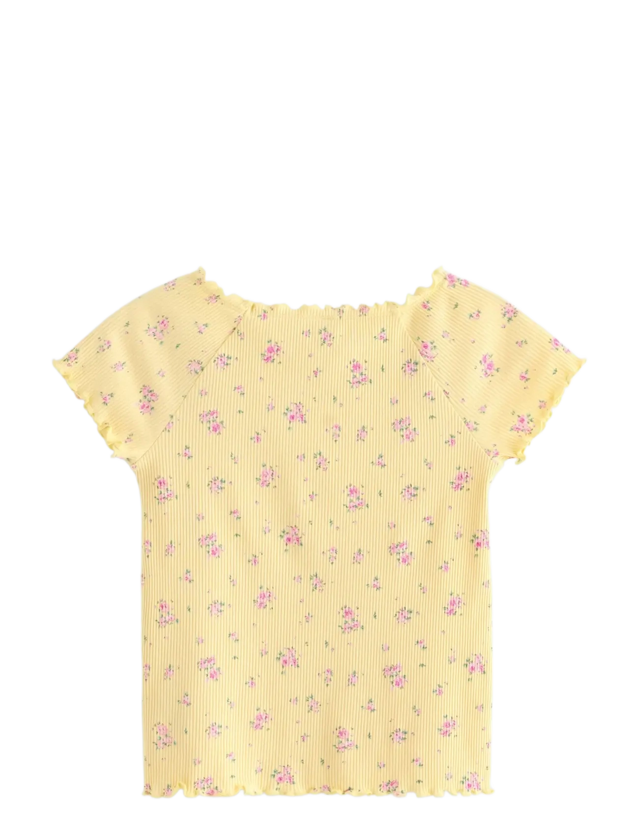 Lindex - Ribbed top - kortærmede t-shirts - light yellow - 2