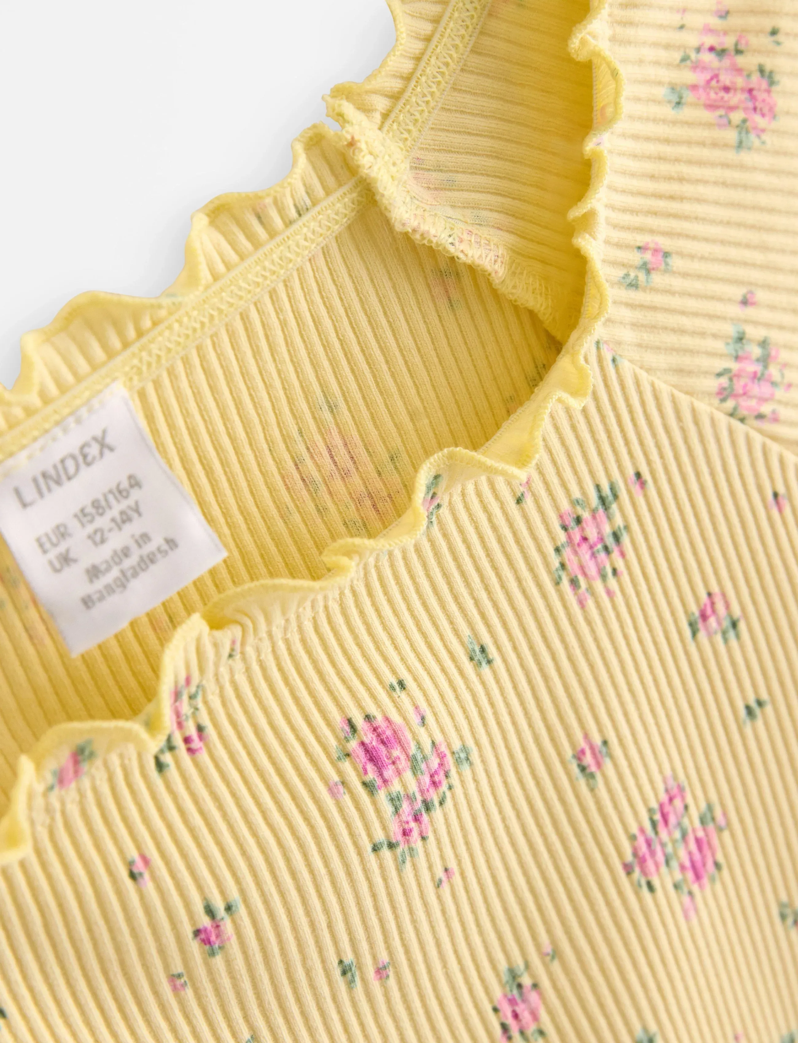 Lindex - Ribbed top - kortærmede t-shirts - light yellow - 5