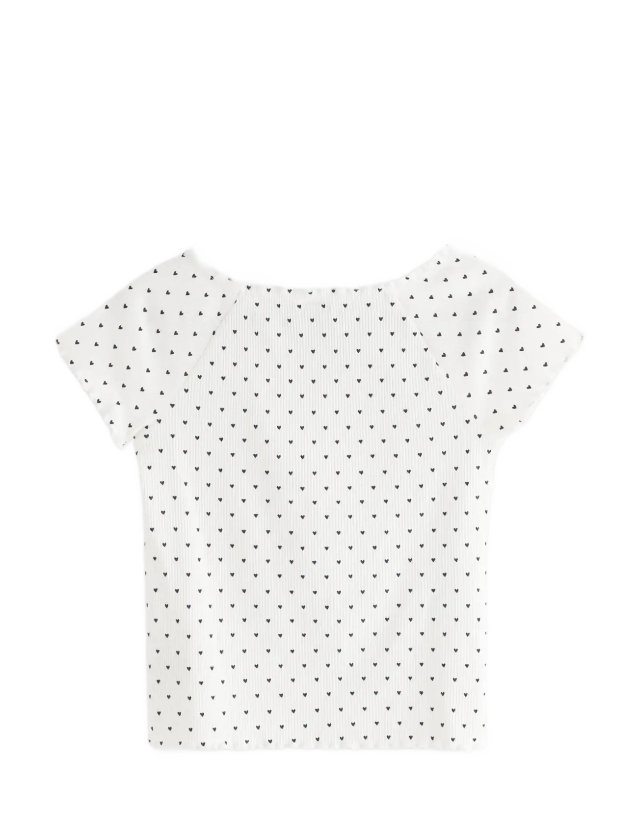 Lindex - Ribbed top - kurzärmelige - off white - 2