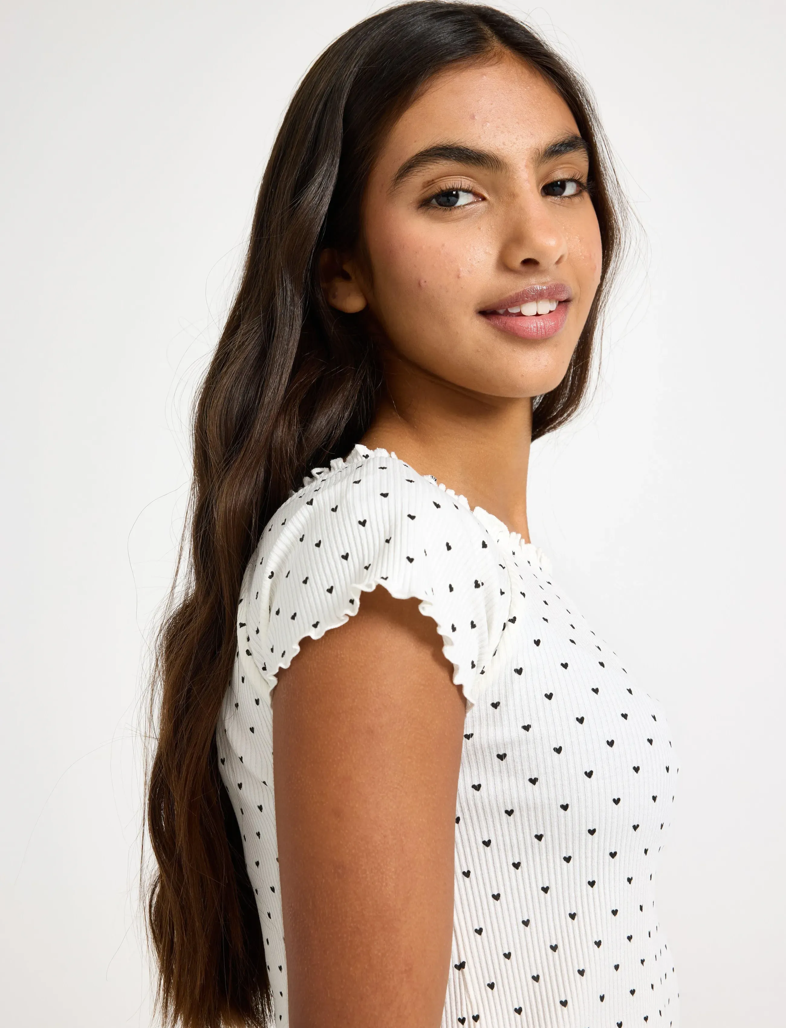 Lindex - Ribbed top - kurzärmelige - off white - 4