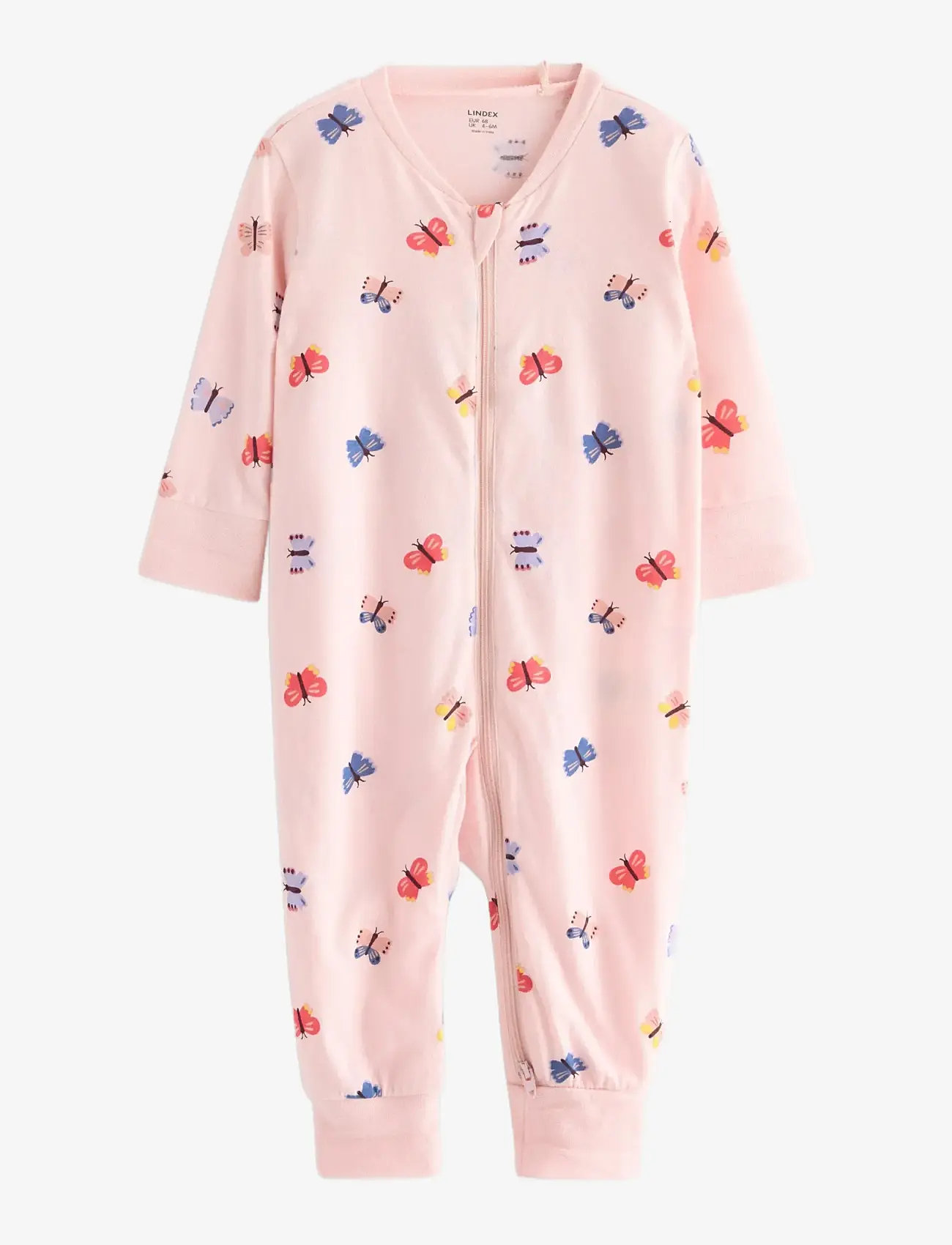 Lindex - Pyjamas aop butterflies - schlafoveralls - light pink - 0