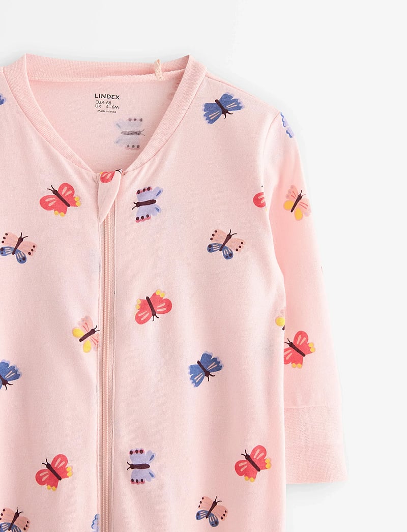 Lindex - Pyjamas aop butterflies - schlafoveralls - light pink - 2