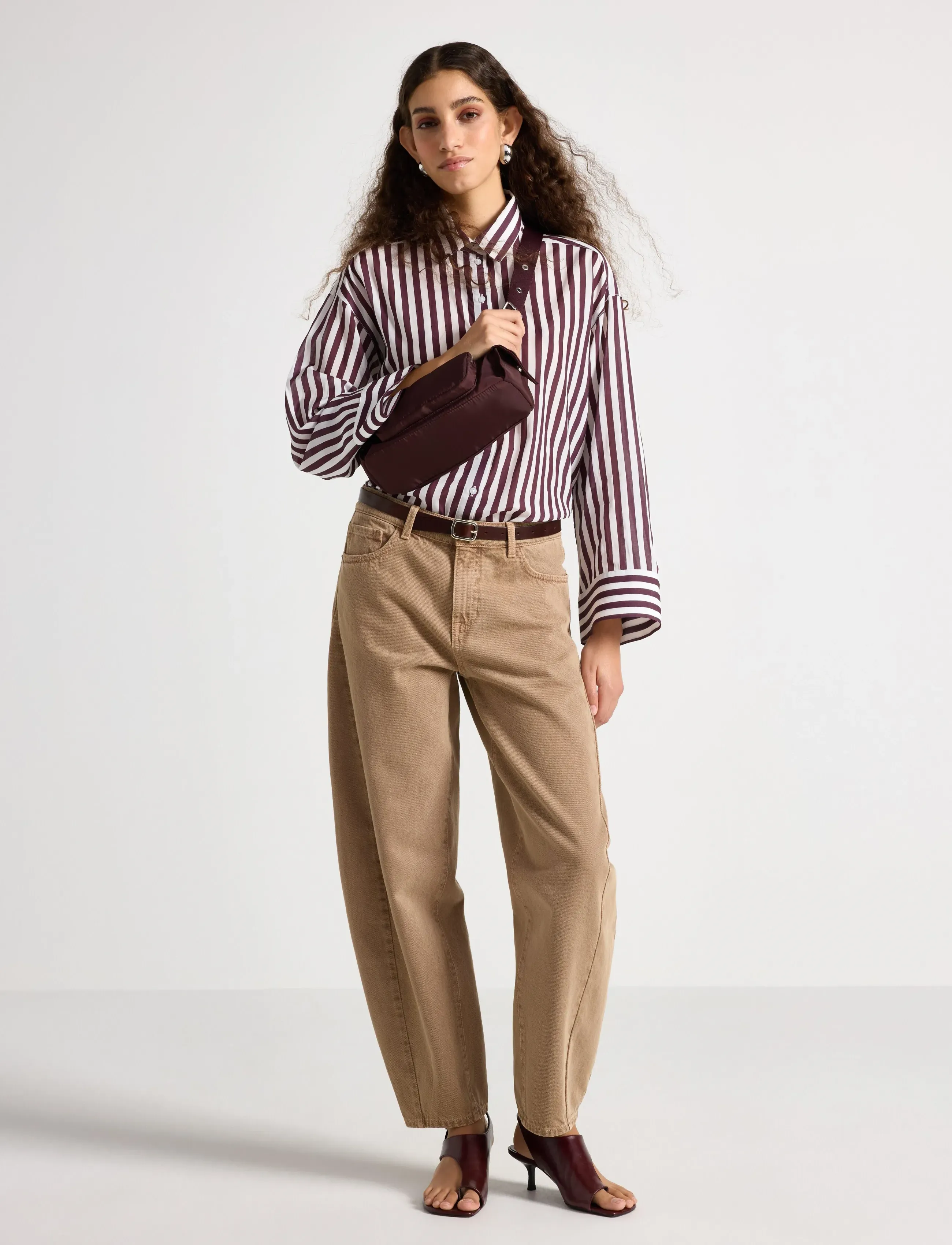 Lindex Barrel Bukse Med Ankellengde, 44, Jeans, Beige - Frauen