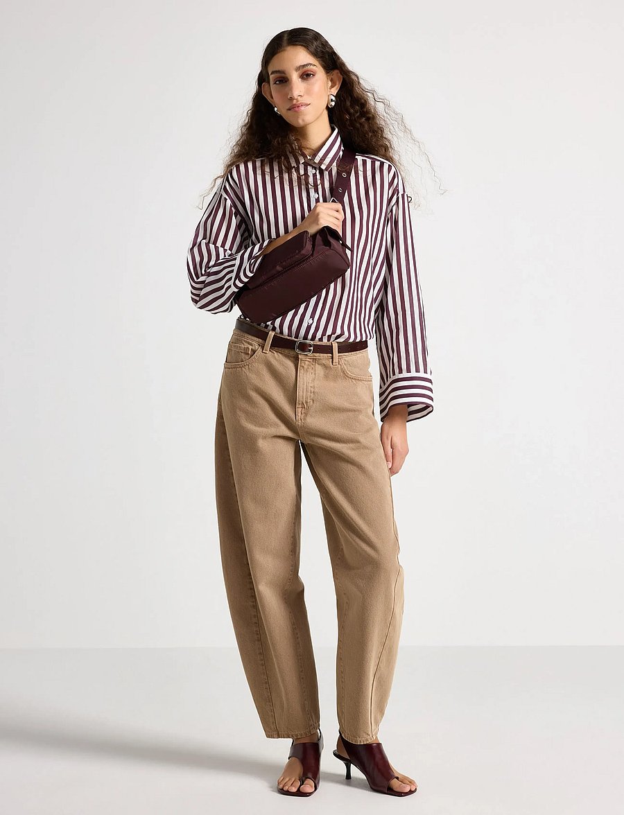Lindex - BARREL bukse med ankellengde - barrel jeans - brown - 0