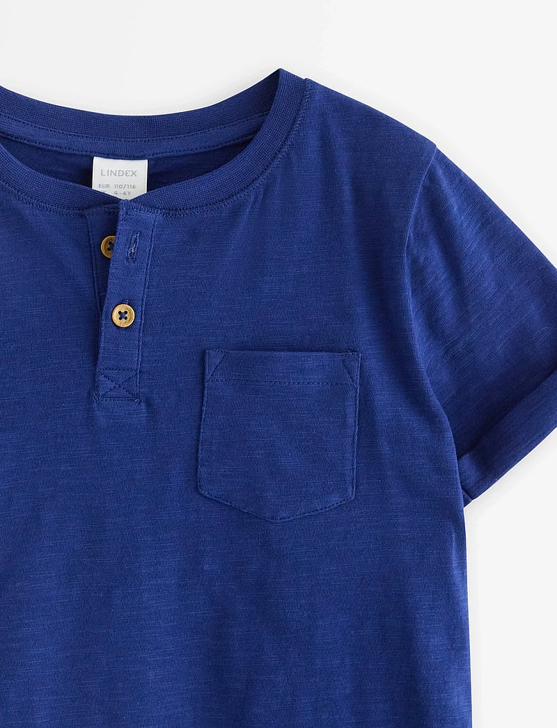 Lindex - Top in slub jersey - kortærmede t-shirts - dark blue - 5