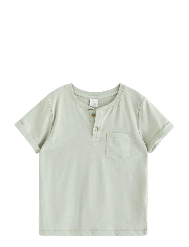 Lindex - Top in slub jersey - kurzärmelige - dusty green - 1