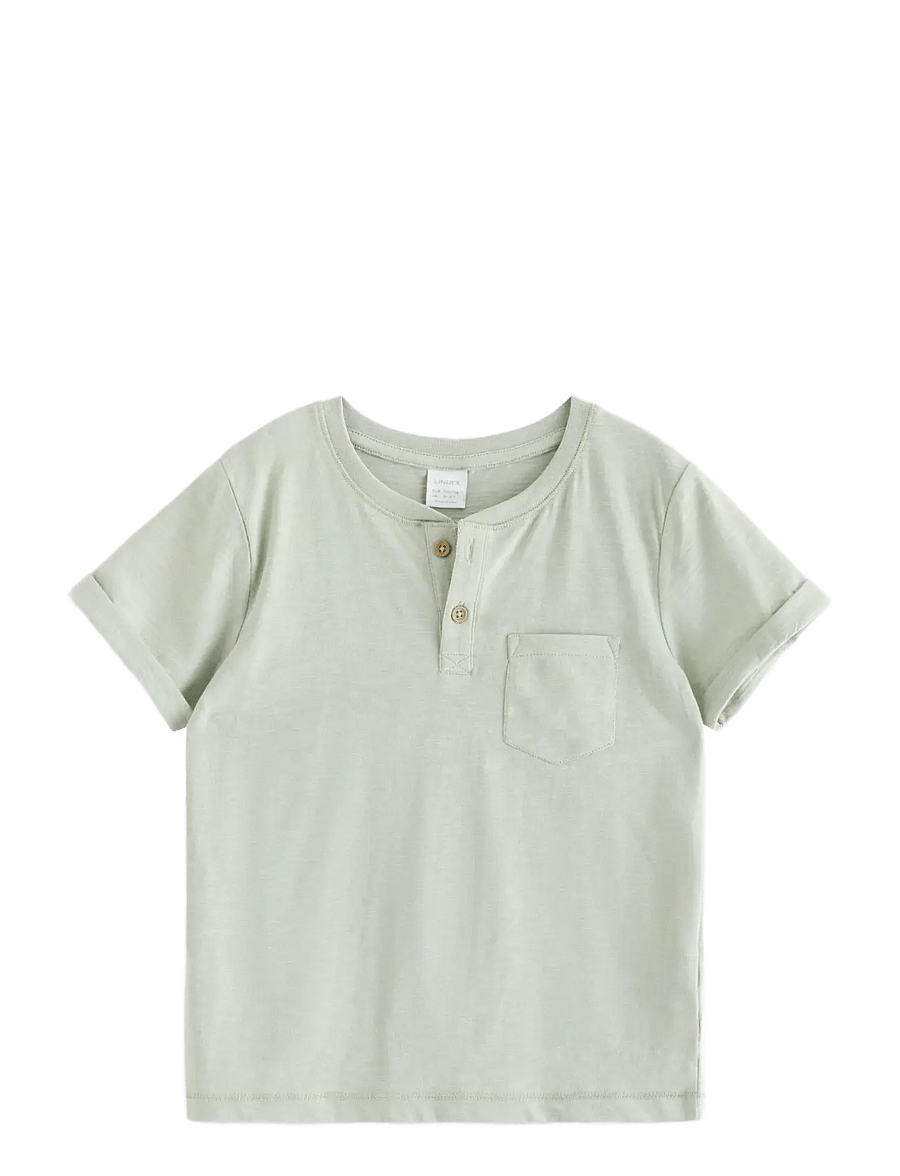 Lindex - Top in slub jersey - t-shirts à manches courtes - dusty green - 1