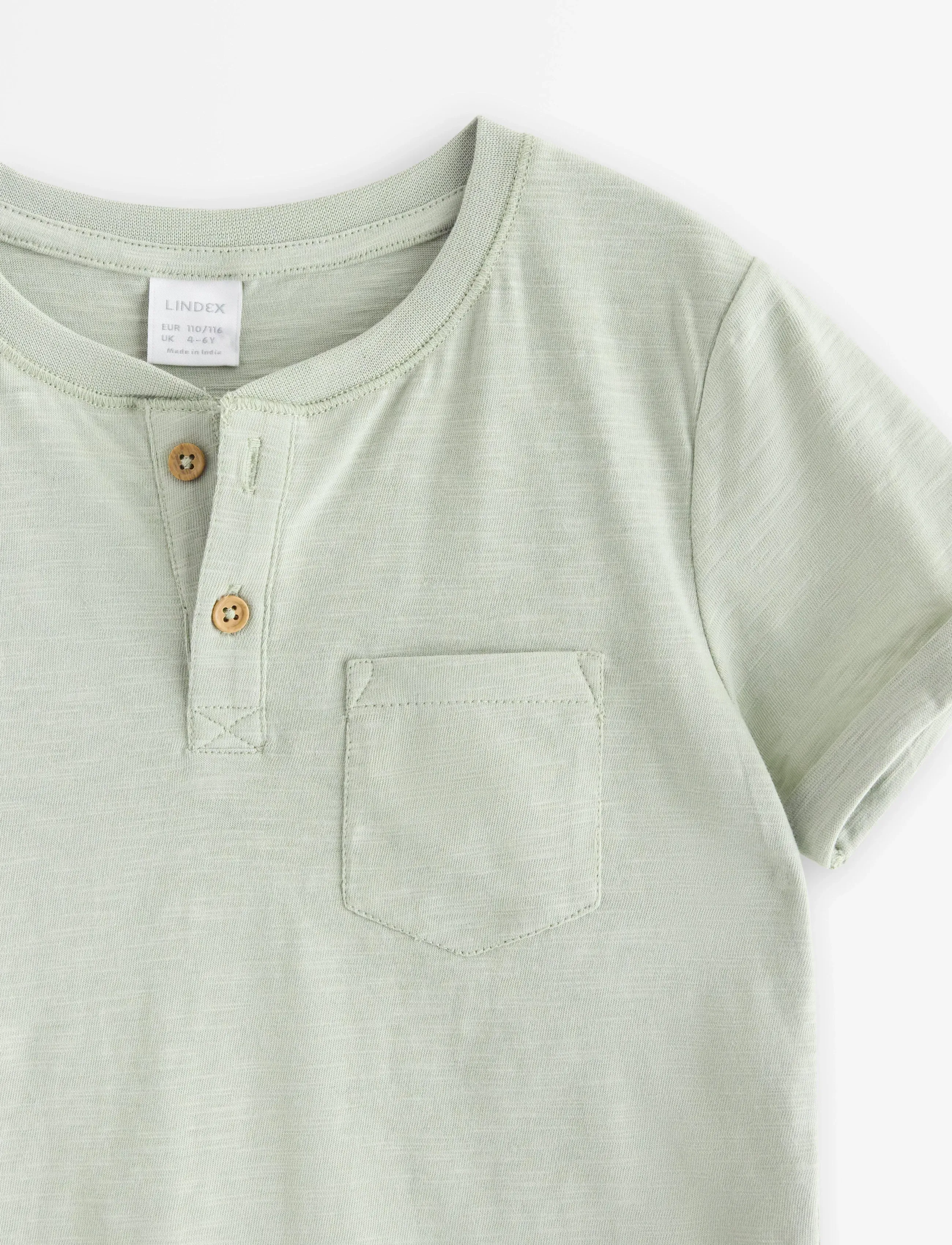 Lindex - Top in slub jersey - short-sleeved t-shirts - dusty green - 5