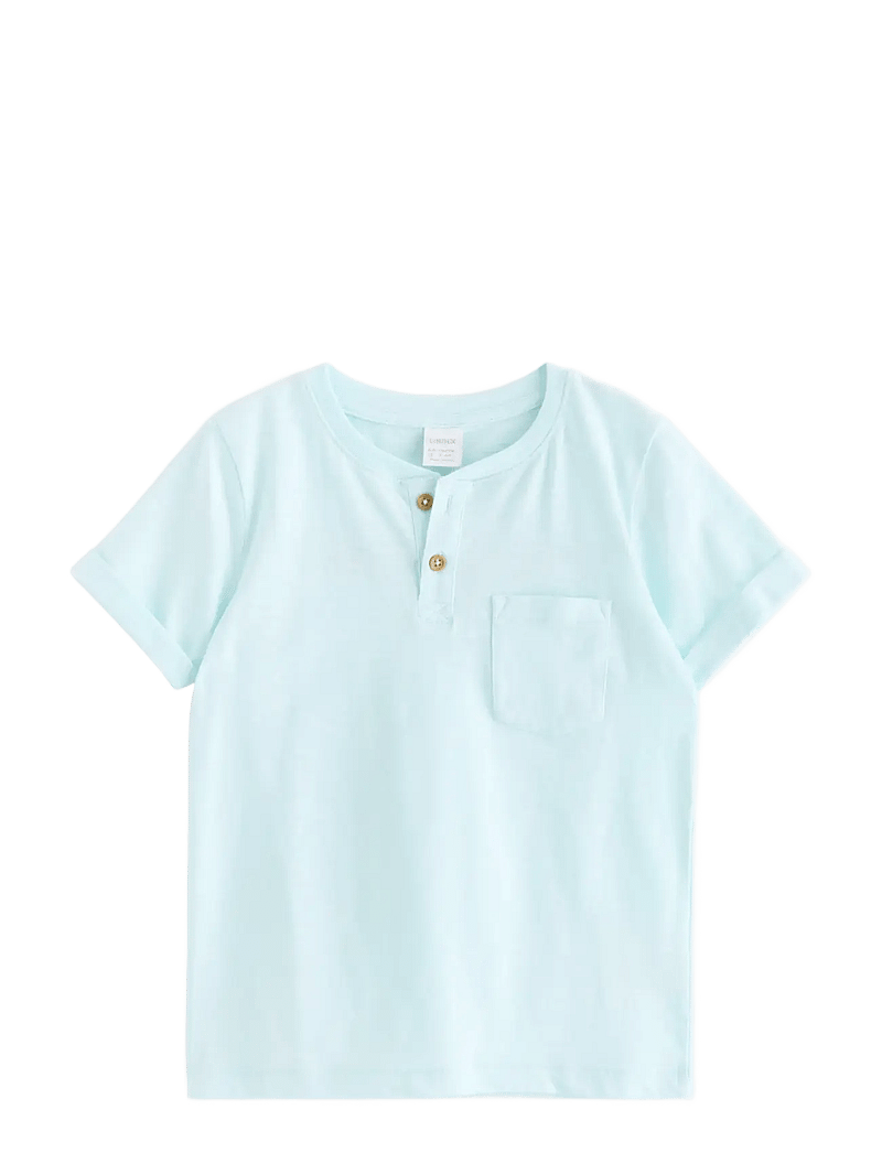 Lindex - Top in slub jersey - kortærmede t-shirts - light aqua - 1