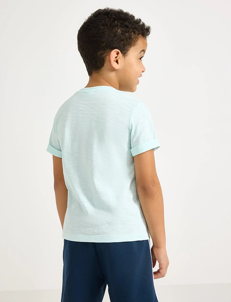 Lindex - Top in slub jersey - kortærmede t-shirts - light aqua - 3