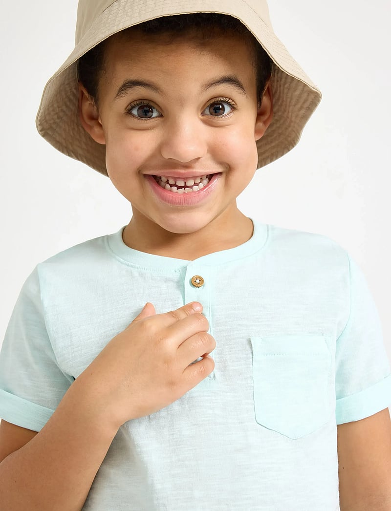 Lindex - Top in slub jersey - kortærmede t-shirts - light aqua - 4