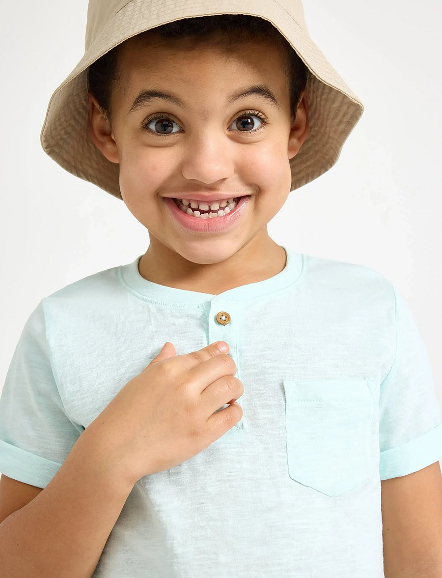 Lindex - Top in slub jersey - kortærmede t-shirts - light aqua - 4
