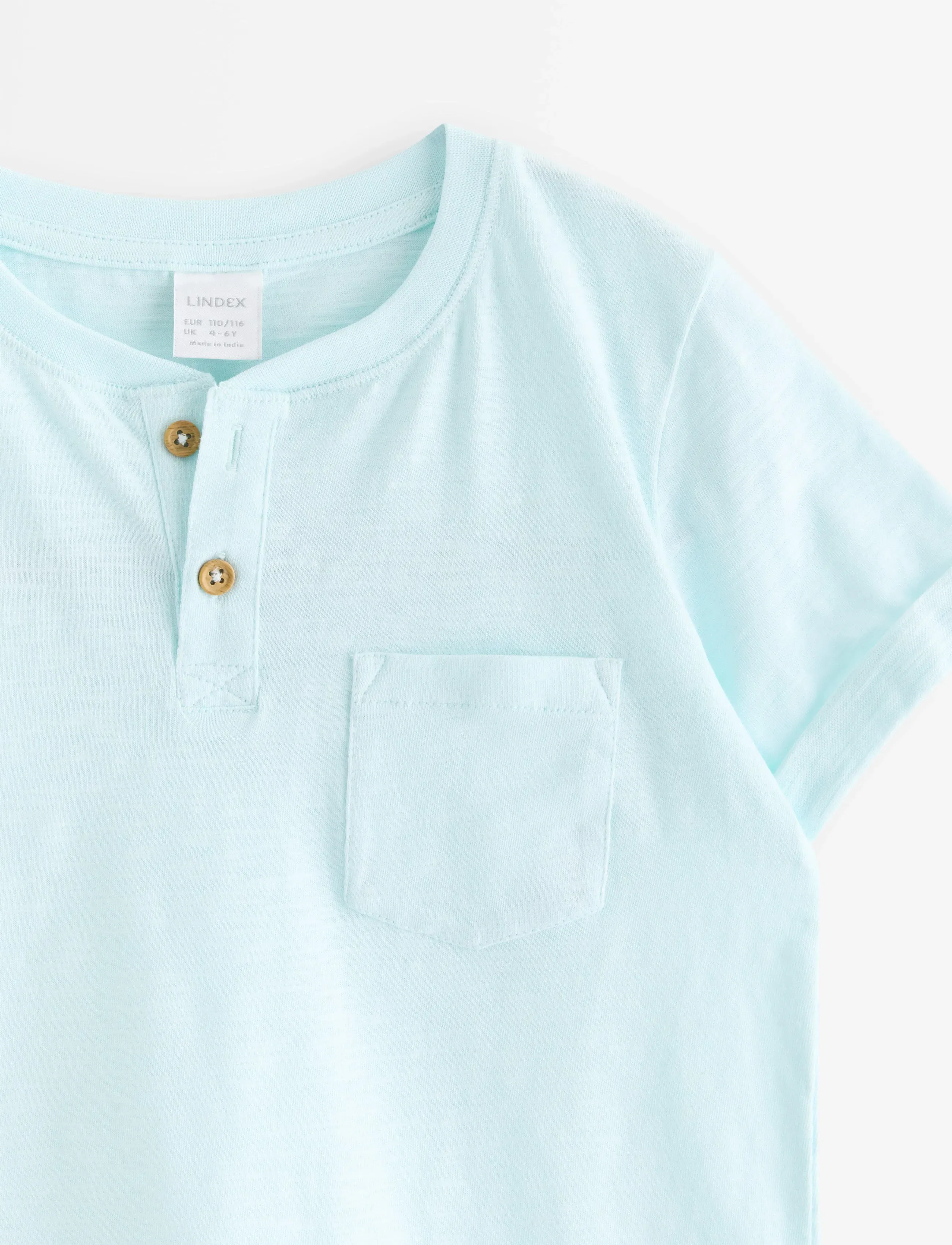 Lindex - Top in slub jersey - short-sleeved t-shirts - light aqua - 5