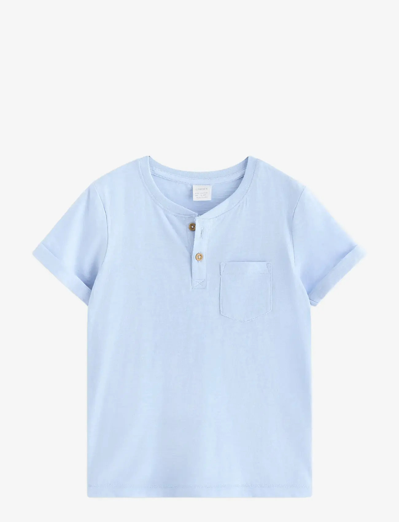 Lindex - Top in slub jersey - lühikeste varrukatega t-särgid - light blue - 1