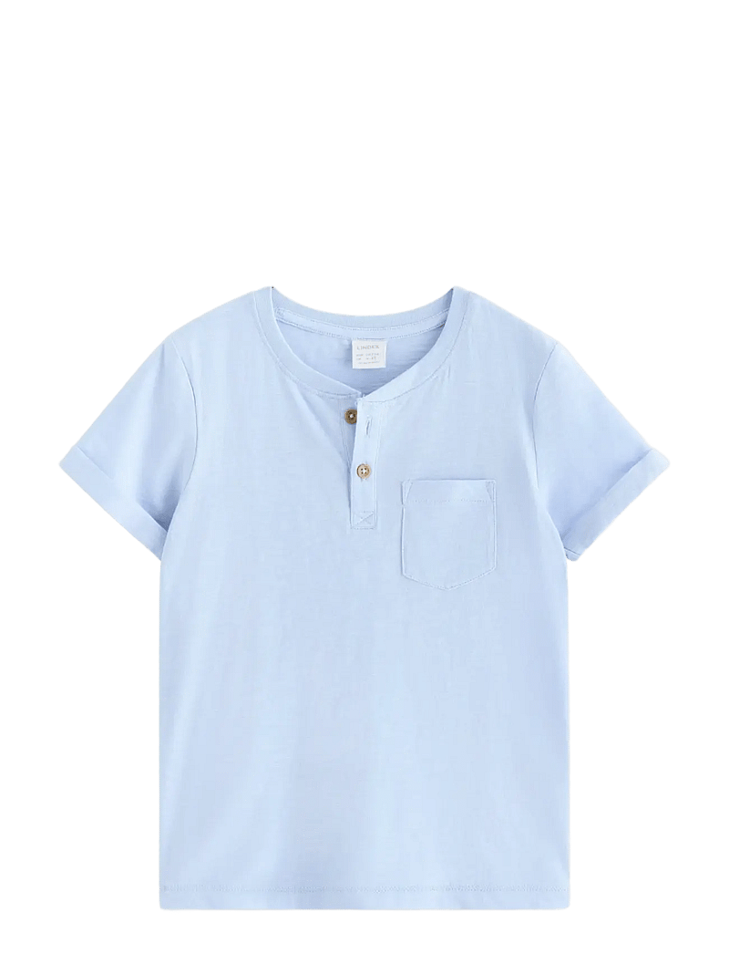 Lindex - Top in slub jersey - kurzärmelige - light blue - 1